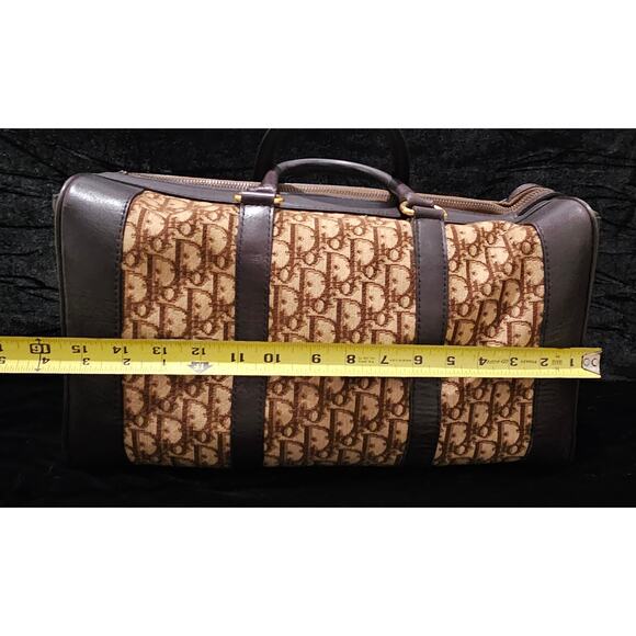 CHRISTIAN DIOR 1960s RARE Early Oblique Monogram Box Travel Bag - Picture 3 of 16